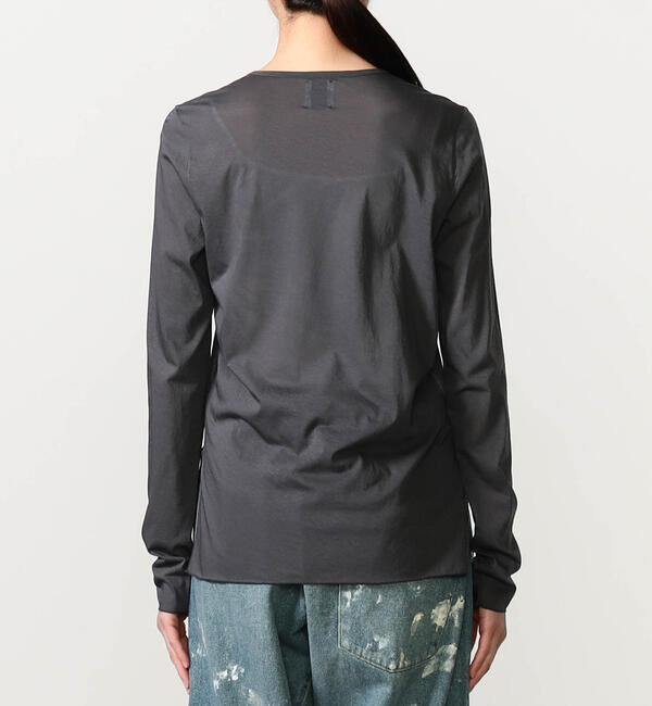  「GOOD PEOPLE GOOD STITCHING GOOD PRODUCT | サイドスリット クルーネックロングスリーブTシャツ WOMEN」|Tシャツ・カットソー|