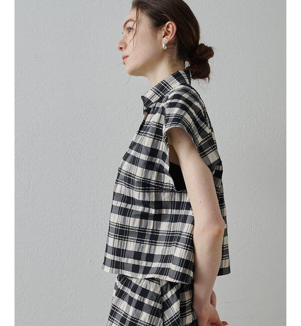 Drawing Numbers「【Drawing Numbers】チェックジャガードフレンチシャツ」|シャツ・ブラウス|
