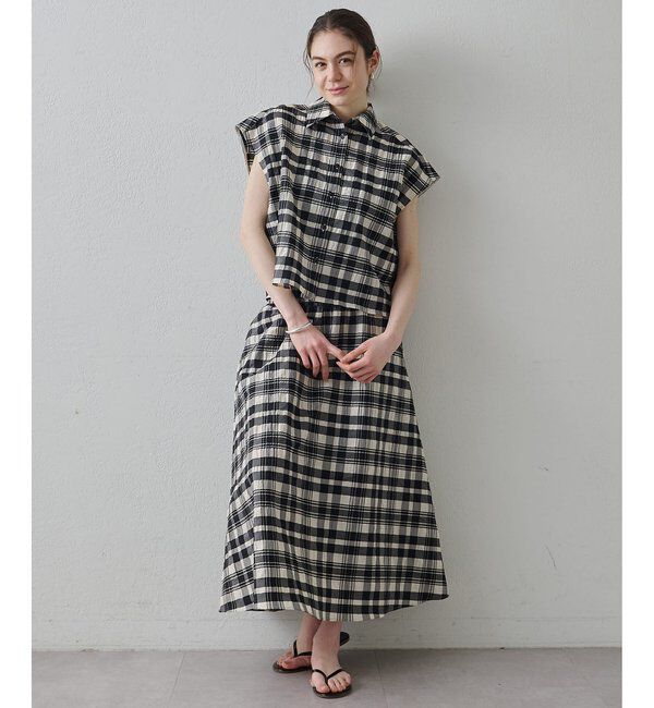 Drawing Numbers「【Drawing Numbers】チェックジャガードフレンチシャツ」|シャツ・ブラウス|