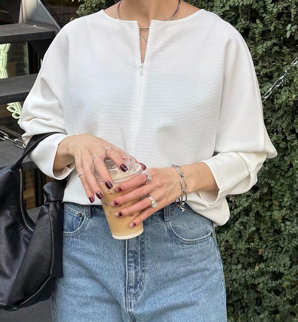  「リップルコンビダンボールプルオーバー」|Tシャツ・カットソー|オフホワイト