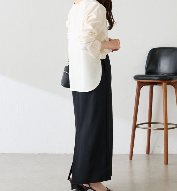  「袖シアー切替ジョーゼットロンT」|Tシャツ・カットソー|