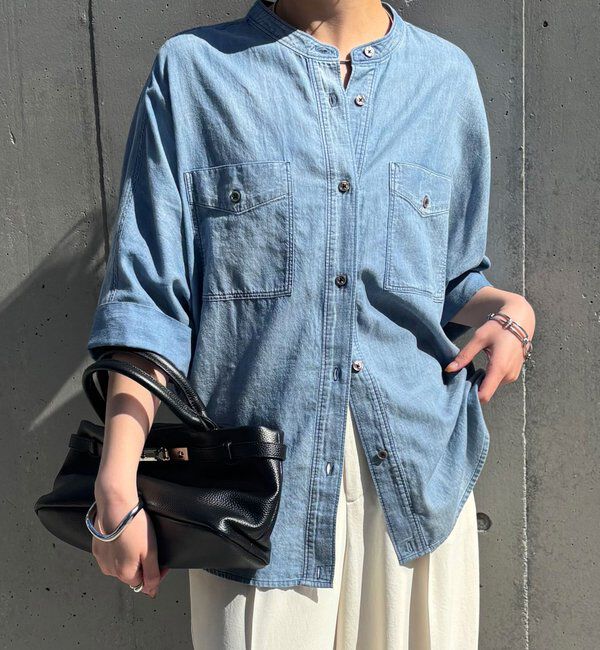  「Q.anos　ドルマンシアーデニムシャツ」|シャツ・ブラウス|