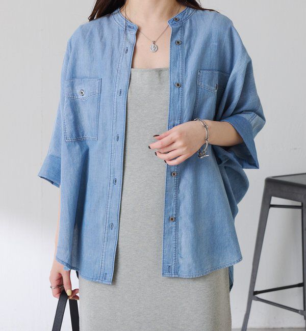  「Q.anos　ドルマンシアーデニムシャツ」|シャツ・ブラウス|