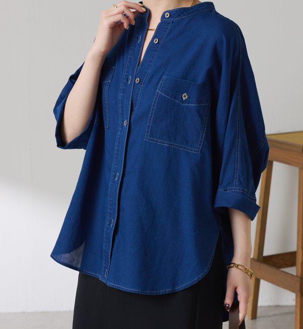  「Q.anos　ドルマンシアーデニムシャツ」|シャツ・ブラウス|