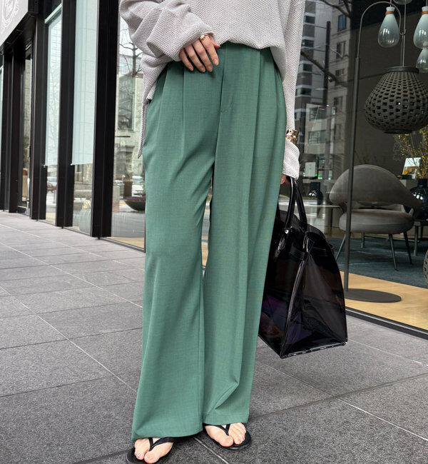  「接触冷感ワイドパンツ」|チノ|