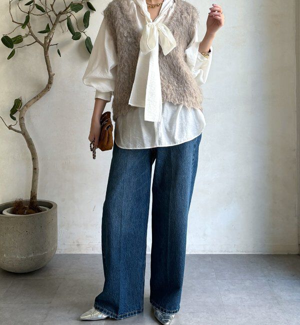  「【REI企画カラーあり】【前後2WAY】シャギーニットベスト」|ニット・セーター|