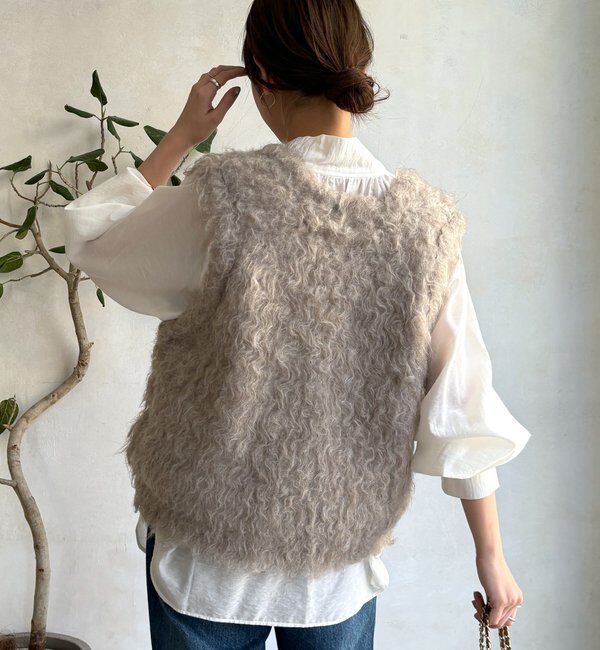  「【REI企画カラーあり】【前後2WAY】シャギーニットベスト」|ニット・セーター|