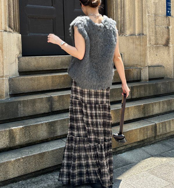  「【REI企画カラーあり】【前後2WAY】シャギーニットベスト」|ニット・セーター|