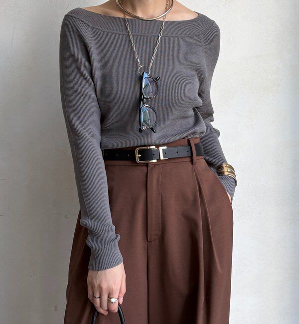  「ボートネックリブニット」|ニット・セーター|