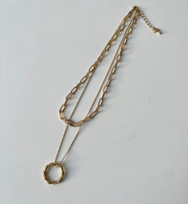  「デザインチェーンレイヤードネックレス」|ネックレス|