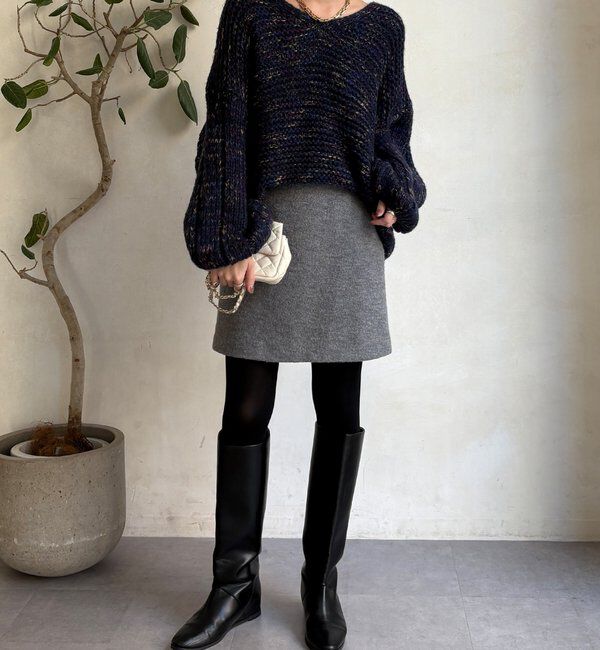  「ブークレーウールミニスカート」|スカート|