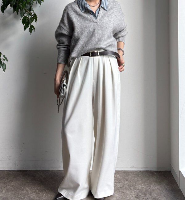  「ウォームタックワイドパンツ」|チノ|