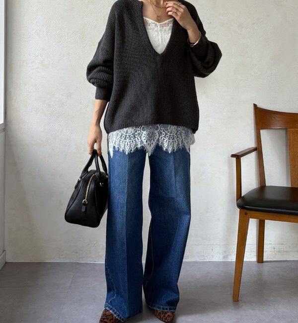  「ウール混スキッパープルオーバー」|ニット・セーター|