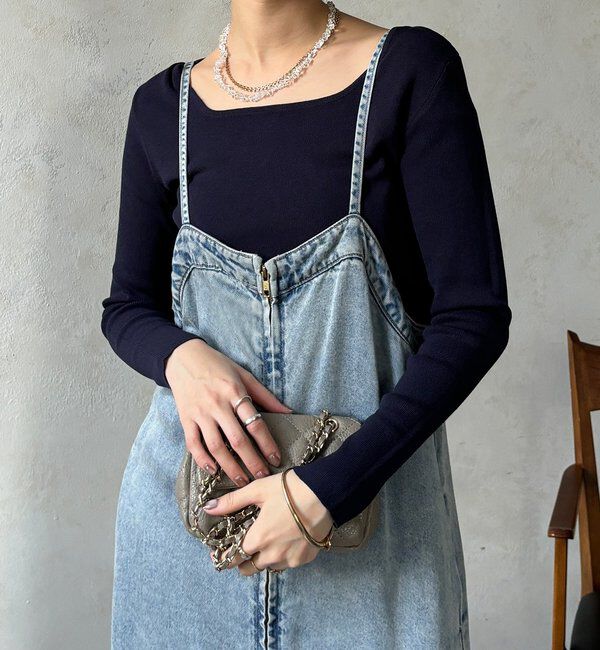  「【REI企画カラーあり】スクエアニットロングスリーブプルオーバー」|ニット・セーター|