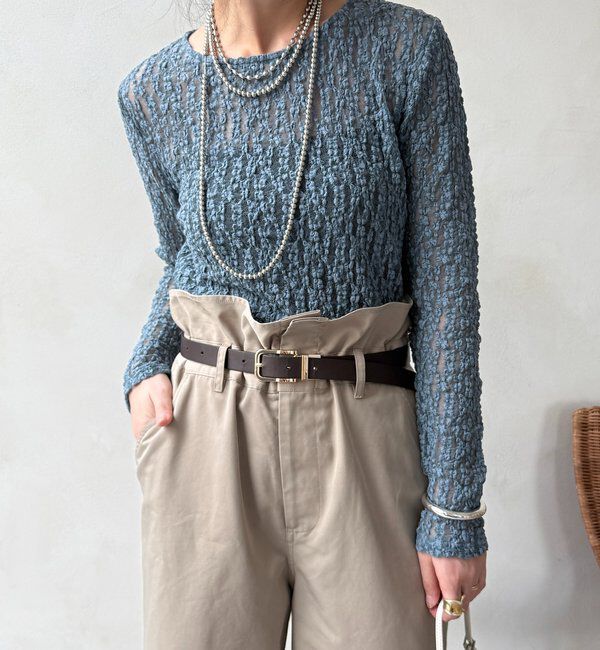  「レースプルオーバー」|Tシャツ・カットソー|ブルー