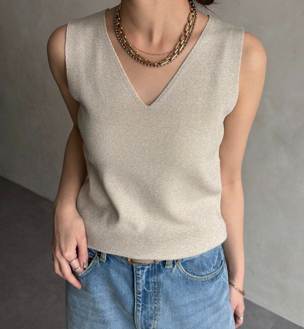  「前後2WAYラメニットタンク」|ニット・セーター|