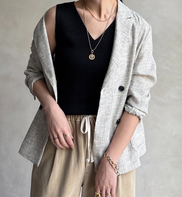  「前後2WAYラメニットタンク」|ニット・セーター|ブラック