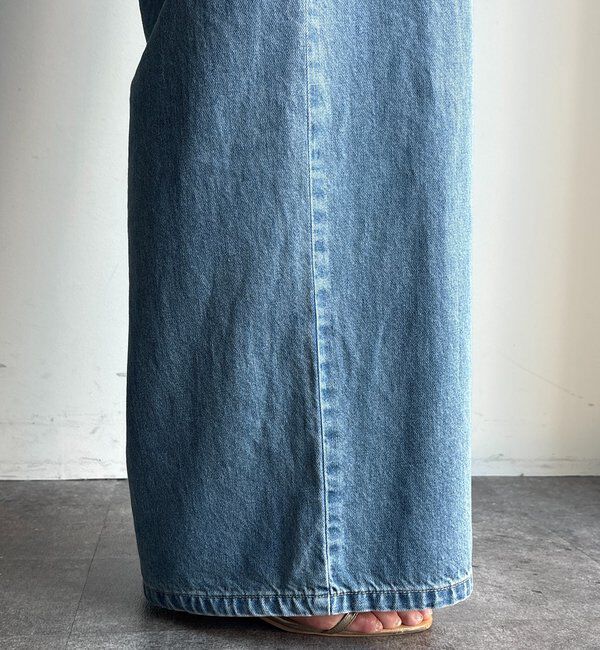  「ウエスト折り返しギャザーデニム」|デニム|