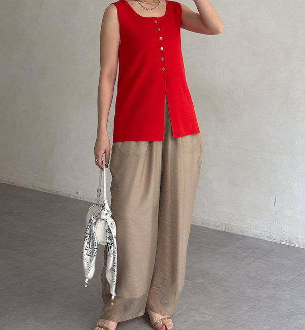  「【WEB限定】オーガンジータックパンツ」|チノ|