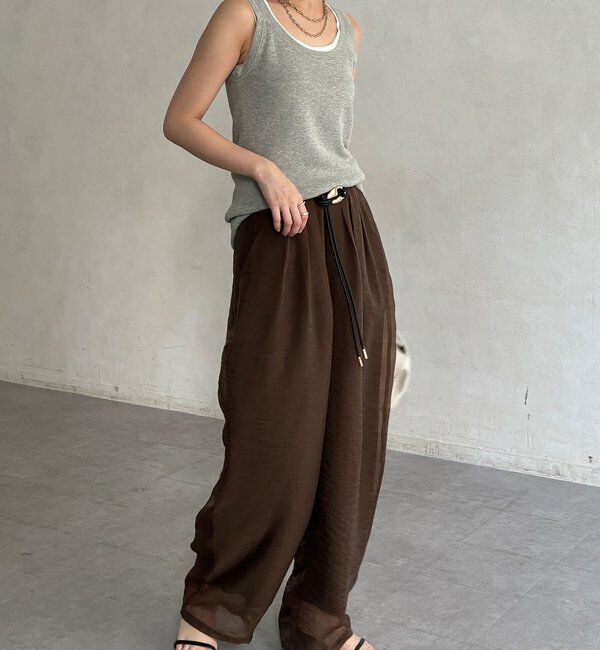  「【WEB限定】オーガンジータックパンツ」|チノ|