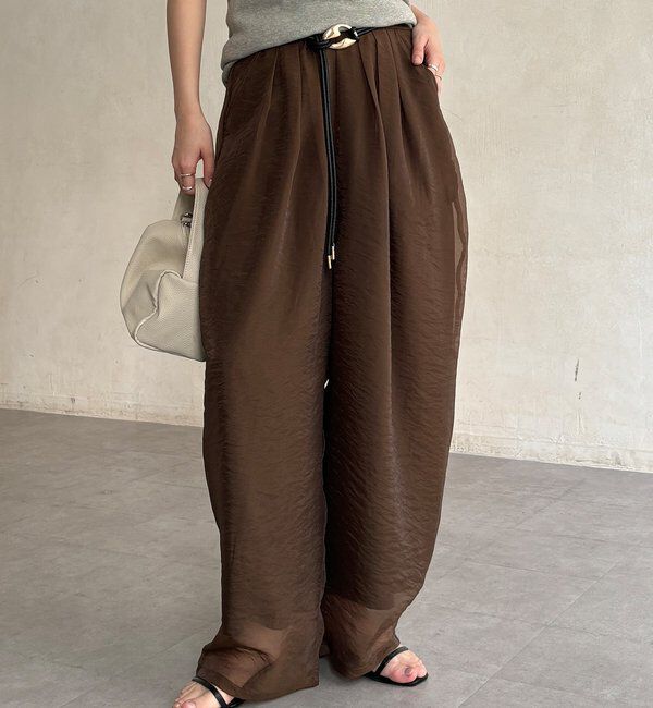  「【WEB限定】オーガンジータックパンツ」|チノ|