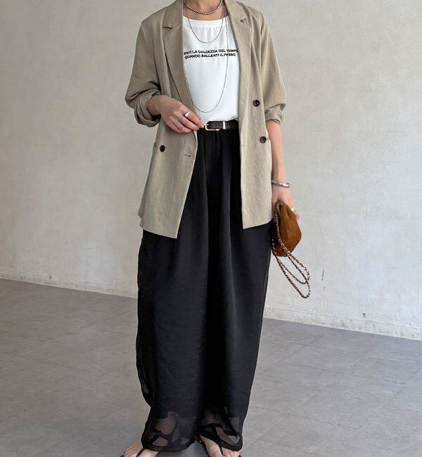  「【WEB限定】オーガンジータックパンツ」|チノ|