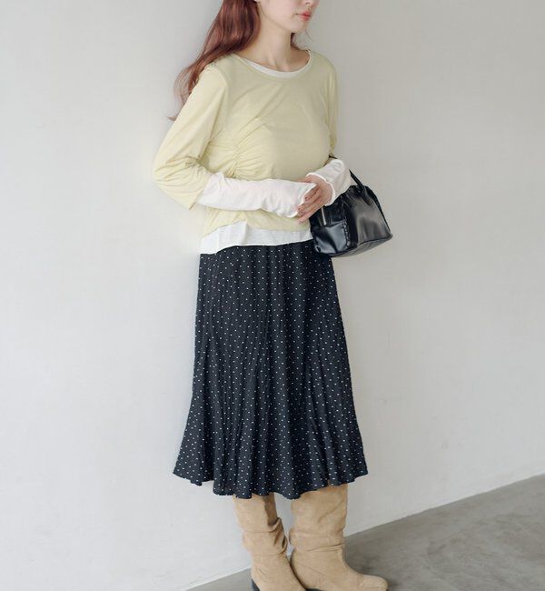  「ドットシアーミドルスカート」|スカート|