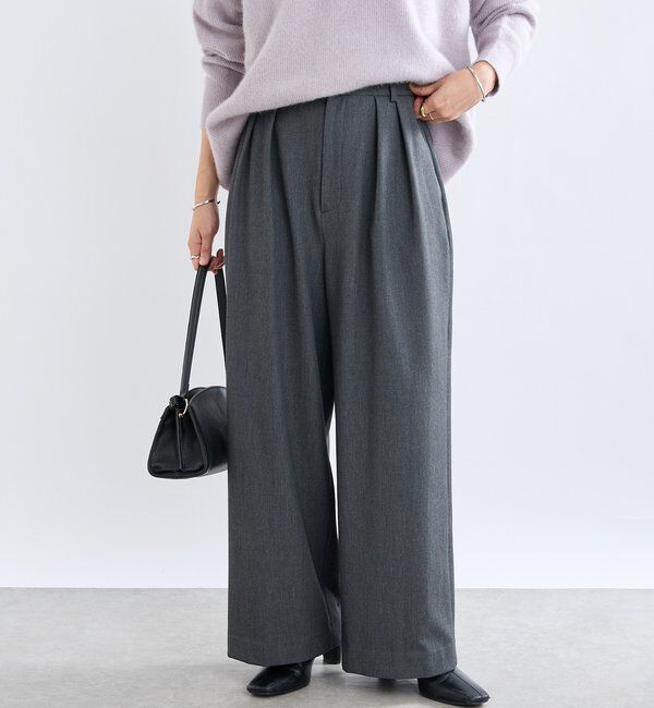  「【真冬もあたたか】裏起毛スラックスパンツ」|チノ|