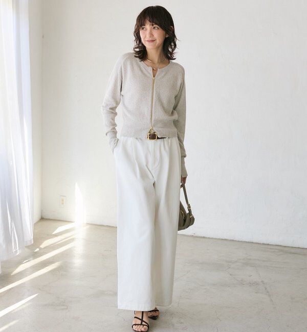  「【大人のこなれ感】メランジブークレーZIPニット」|カーディガン|