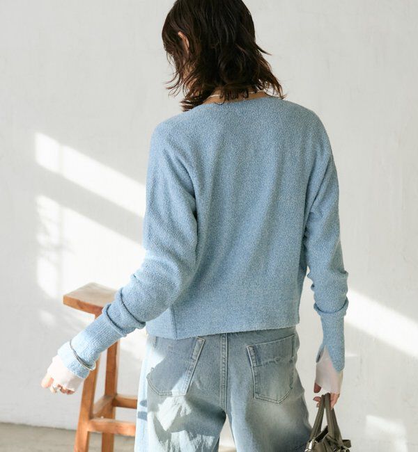  「【大人のこなれ感】メランジブークレーZIPニット」|カーディガン|