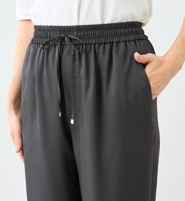  「【上品な光沢】サテンツイルイージーパンツ」|チノ|