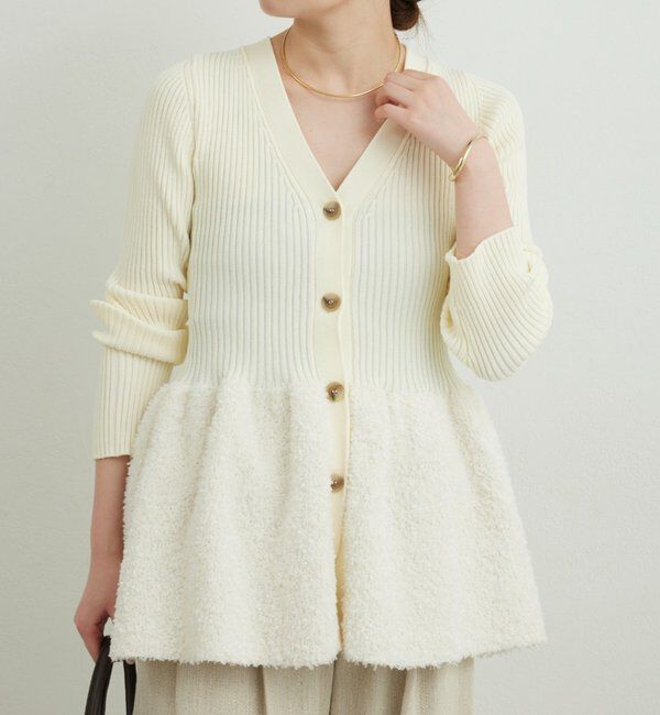  「【手洗い可】ファンシーペプラムカーデ」|ニット・セーター|
