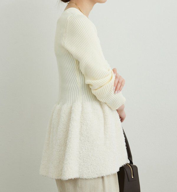  「【手洗い可】ファンシーペプラムカーデ」|ニット・セーター|