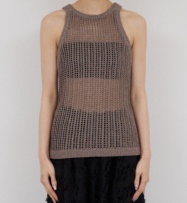  「【手洗い可】メッシュラメアメスリニット」|ニット・セーター|