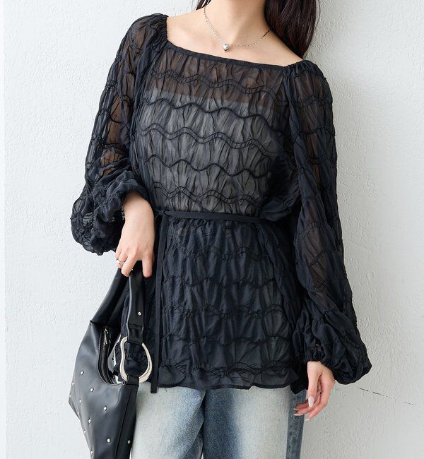  「ウェーブシアーブラウス」|シャツ・ブラウス|