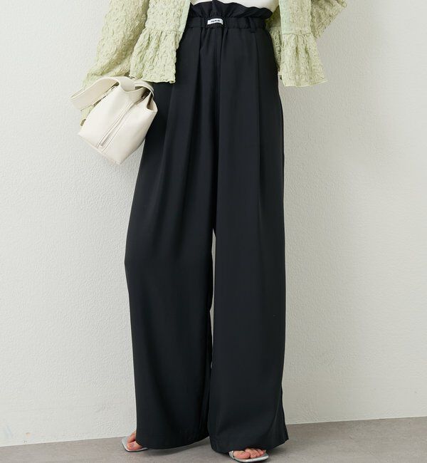  「【オールシーズン対応/WEB限定アイボリー】フリルイージーパンツ」|チノ|