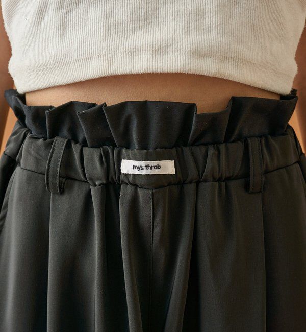  「【オールシーズン対応/WEB限定アイボリー】フリルイージーパンツ」|チノ|