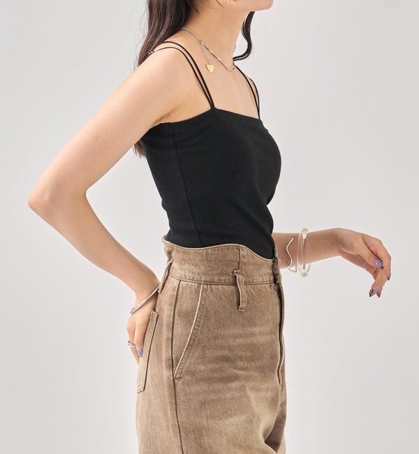  「パット付きバックシャン クロスキャミソール」|キャミソール|