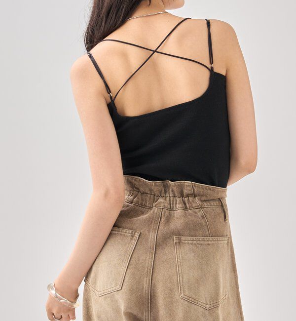  「パット付きバックシャン クロスキャミソール」|キャミソール|