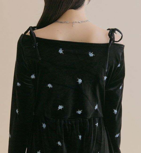  「[森川企画]花柄ベロアワンピース」|ワンピース|