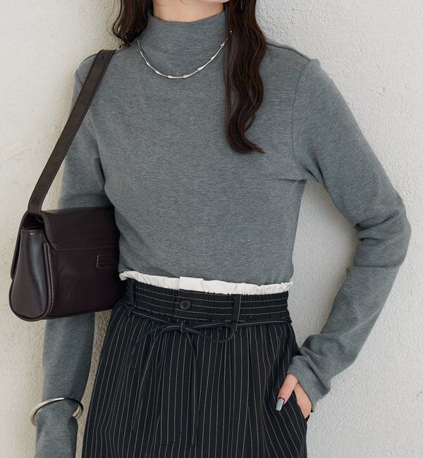  「ハイネックロンT」|Tシャツ・カットソー|グレー