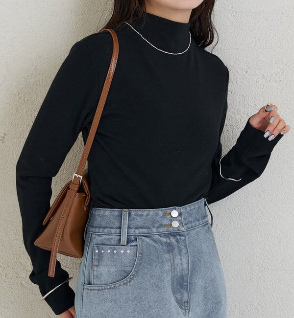  「ハイネックロンT」|Tシャツ・カットソー|ブラック