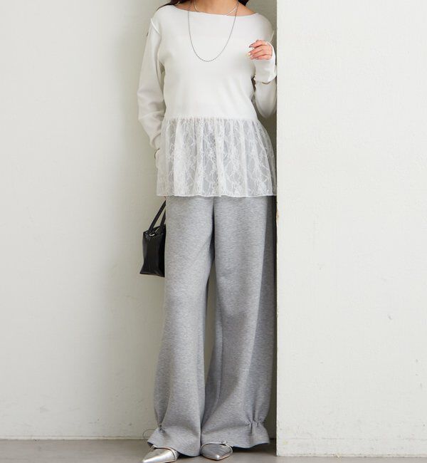  「裾ドロストスウェットパンツ」|チノ|