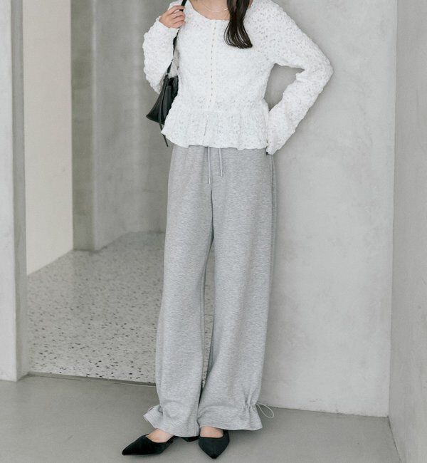  「裾ドロストスウェットパンツ」|チノ|