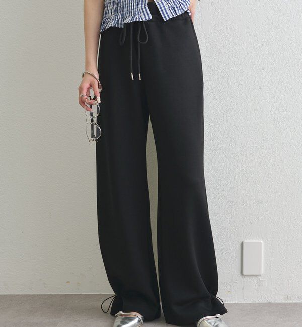  「裾ドロストスウェットパンツ」|チノ|ブラック