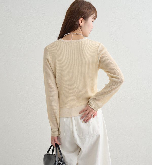  「ショルダースリットレイヤードニット」|ニット・セーター|