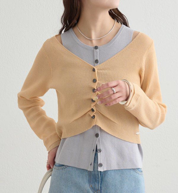  「ショルダースリットレイヤードニット」|ニット・セーター|