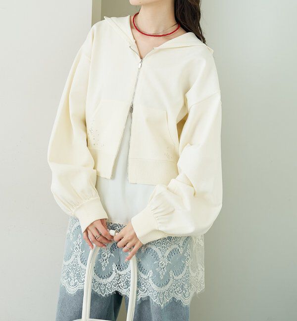  「ラインストーンフーディーニット」|パーカー|