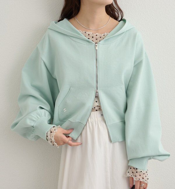  「ラインストーンフーディーニット」|パーカー|