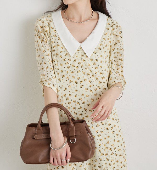  「襟付きフラワーワンピース」|ワンピース|
